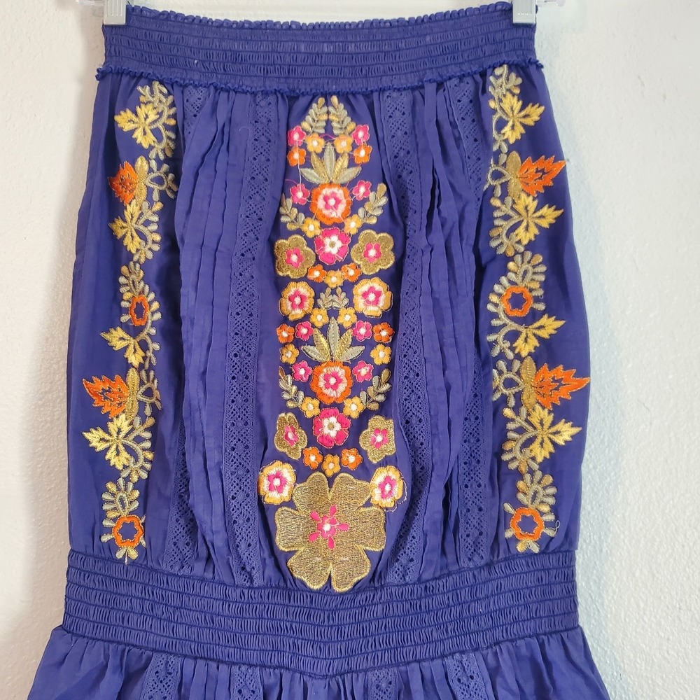 Venus Romper Womens XS Embroidered Floral Boho Festival Strapless Playsuit - Picture 4 of 8